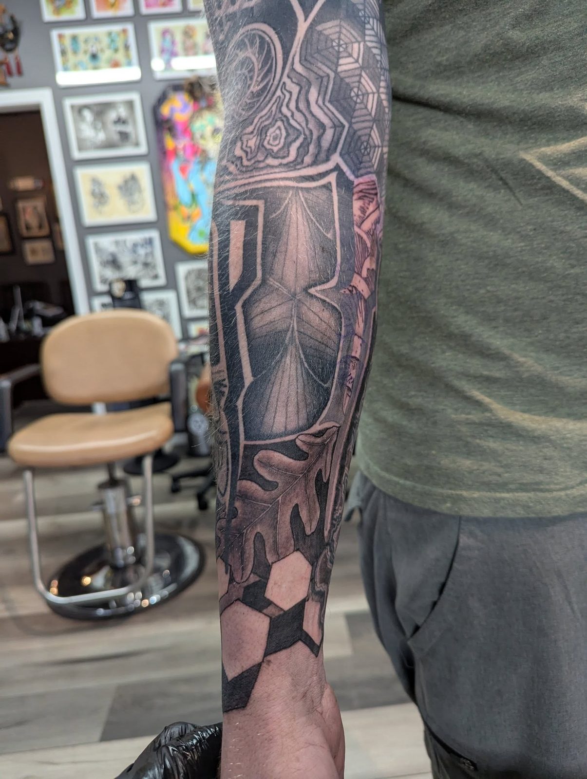 Blackwork & geometric sleeves